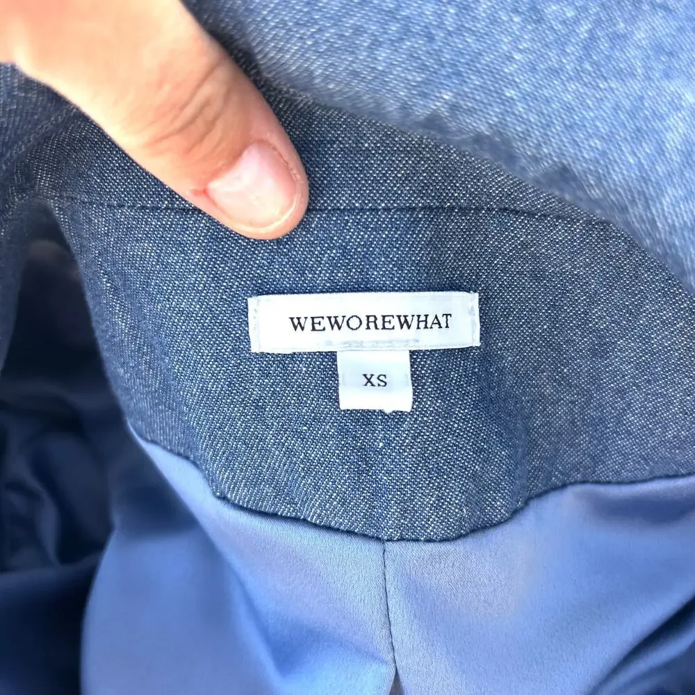 WeWoreWhat Downtown Blazer Jacket Houston Blue XS Structure Shoulders - Picture 3 of 11
